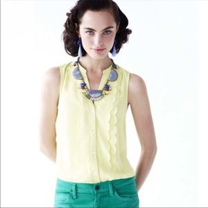 ANTHRO Meadow Rue Bright Yellow Button Up Tank-2